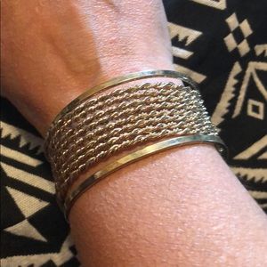 Gold bangle look bracelet